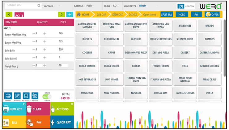screenshot of WERA Cloud POS